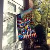 All American Rat Terrier House Flag Large Porch Sleeve Pole Decorative Outside Yard Banner Artwork Wall Hanging, Polyester, House Size, Multicolor