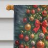 Miniature Pinscher and Santa Claus House Flag Large Porch Sleeve Pole Decorative Outside Yard Banner Artwork Wall Hanging, Polyester, House Size