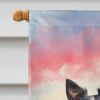 Border Collie Two Hearts House Flag Large Porch Sleeve Pole Decorative Outside Yard Banner Artwork Wall Hanging, Polyester, House Size, Multicolor