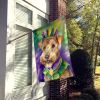 Lakeland Terrier King of Mardi Gras House Flag Large Porch Sleeve Pole Decorative Outside Yard Banner Artwork Wall Hanging, Polyester, House Size