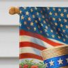 All American Bedlington Terrier House Flag Large Porch Sleeve Pole Decorative Outside Yard Banner Artwork Wall Hanging, Polyester, House Size