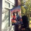 German Wirehaired Pointer Two Hearts House Flag Large Porch Sleeve Pole Decorative Outside Yard Banner Artwork Wall Hanging, Polyester, House Size