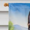 Black German Shepherd Easter Egg Hunt House Flag Large Porch Sleeve Pole Decorative Outside Yard Banner Artwork Wall Hanging, Polyester, House Size