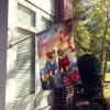 Pekingese Two Hearts House Flag Large Porch Sleeve Pole Decorative Outside Yard Banner Artwork Wall Hanging, Polyester, House Size, Multicolor