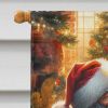 Great Dane and Santa Claus House Flag Large Porch Sleeve Pole Decorative Outside Yard Banner Artwork Wall Hanging, Polyester, House Size, Multicolor