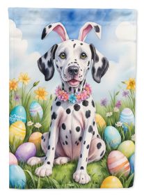 Dalmatian Easter Egg Hunt House Flag Large Porch Sleeve Pole Decorative Outside Yard Banner Artwork Wall Hanging, Polyester, House Size, Multicolor