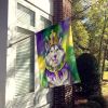 Alaskan Malamute King of Mardi Gras House Flag Large Porch Sleeve Pole Decorative Outside Yard Banner Artwork Wall Hanging, Polyester, House Size