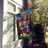 All American Cocker Spaniel House Flag Large Porch Sleeve Pole Decorative Outside Yard Banner Artwork Wall Hanging, Polyester, House Size, Multicolor