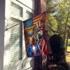 All American Shar Pei House Flag Large Porch Sleeve Pole Decorative Outside Yard Banner Artwork Wall Hanging, Polyester, House Size, Multicolor