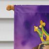 Border Terrier King of Mardi Gras House Flag Large Porch Sleeve Pole Decorative Outside Yard Banner Artwork Wall Hanging, Polyester, House Size