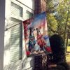 Greyhound Two Hearts House Flag Large Porch Sleeve Pole Decorative Outside Yard Banner Artwork Wall Hanging, Polyester, House Size, Multicolor