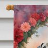 Great Dane Two Hearts House Flag Large Porch Sleeve Pole Decorative Outside Yard Banner Artwork Wall Hanging, Polyester, House Size, Multicolor