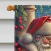 Brussels Griffon and Santa Claus House Flag Large Porch Sleeve Pole Decorative Outside Yard Banner Artwork Wall Hanging, Polyester, House Size