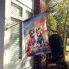 Beagle Two Hearts House Flag Large Porch Sleeve Pole Decorative Outside Yard Banner Artwork Wall Hanging, Polyester, House Size, Multicolor