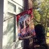 Skye Terrier Two Hearts House Flag Large Porch Sleeve Pole Decorative Outside Yard Banner Artwork Wall Hanging, Polyester, House Size, Multicolor