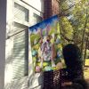 English Bulldog Easter Egg Hunt House Flag Large Porch Sleeve Pole Decorative Outside Yard Banner Artwork Wall Hanging, Polyester, House Size