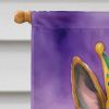 German Shepherd King of Mardi Gras House Flag Large Porch Sleeve Pole Decorative Outside Yard Banner Artwork Wall Hanging, Polyester, House Size