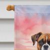 Boxer Two Hearts House Flag Large Porch Sleeve Pole Decorative Outside Yard Banner Artwork Wall Hanging, Polyester, House Size, Multicolor