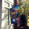 All American Flat-Coated Retriever House Flag Large Porch Sleeve Pole Decorative Outside Yard Banner Artwork Wall Hanging, Polyester, House Size