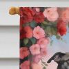 Greyhound Two Hearts House Flag Large Porch Sleeve Pole Decorative Outside Yard Banner Artwork Wall Hanging, Polyester, House Size, Multicolor