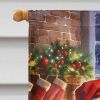 Rottweiler and Santa Claus House Flag Large Porch Sleeve Pole Decorative Outside Yard Banner Artwork Wall Hanging, Polyester, House Size, Multicolor
