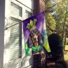 Black and Tan Coonhound King of Mardi Gras House Flag Large Porch Sleeve Pole Decorative Outside Yard Banner Artwork Wall Hanging, Polyester
