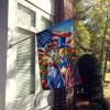 All American Italian Greyhound House Flag Large Porch Sleeve Pole Decorative Outside Yard Banner Artwork Wall Hanging, Polyester, House Size