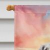 English Setter Two Hearts House Flag Large Porch Sleeve Pole Decorative Outside Yard Banner Artwork Wall Hanging, Polyester, House Size, Multicolor