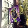 Belgian Sheepdog King of Mardi Gras House Flag Large Porch Sleeve Pole Decorative Outside Yard Banner Artwork Wall Hanging, Polyester, House Size