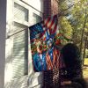 All American Irish Wolfhound House Flag Large Porch Sleeve Pole Decorative Outside Yard Banner Artwork Wall Hanging, Polyester, House Size, Multicolor