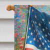 All American Bichon Frise House Flag Large Porch Sleeve Pole Decorative Outside Yard Banner Artwork Wall Hanging, Polyester, House Size, Multicolor