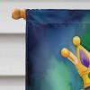 Flat-Coated Retriever King of Mardi Gras House Flag Large Porch Sleeve Pole Decorative Outside Yard Banner Artwork Wall Hanging, Polyester, House Size