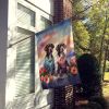 German Shorthaired Pointer Two Hearts House Flag Large Porch Sleeve Pole Decorative Outside Yard Banner Artwork Wall Hanging, Polyester, House Size
