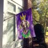 Weimaraner King of Mardi Gras House Flag Large Porch Sleeve Pole Decorative Outside Yard Banner Artwork Wall Hanging, Polyester, House Size