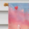 Bull Terrier Two Hearts House Flag Large Porch Sleeve Pole Decorative Outside Yard Banner Artwork Wall Hanging, Polyester, House Size, Multicolor
