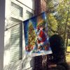 Australian Cattle Dog and Santa Claus House Flag Large Porch Sleeve Pole Decorative Outside Yard Banner Artwork Wall Hanging, Polyester, House Size