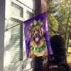 Leonberger King of Mardi Gras House Flag Large Porch Sleeve Pole Decorative Outside Yard Banner Artwork Wall Hanging, Polyester, House Size