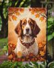 Brittany Spaniel Fall Garden Flag Mailbox Flag Decorative Yard Flag Banner Outside Patio Artwork Yard Flower Beds, Garden Size, Multicolor