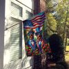 All American Rottweiler House Flag Large Porch Sleeve Pole Decorative Outside Yard Banner Artwork Wall Hanging, Polyester, House Size, Multicolor