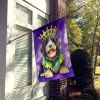 Bernedoodle King of Mardi Gras House Flag Large Porch Sleeve Pole Decorative Outside Yard Banner Artwork Wall Hanging, Polyester, House Size