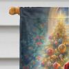 Australian Terrier and Santa Claus House Flag Large Porch Sleeve Pole Decorative Outside Yard Banner Artwork Wall Hanging, Polyester, House Size