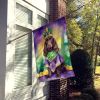 Boykin Spaniel King of Mardi Gras House Flag Large Porch Sleeve Pole Decorative Outside Yard Banner Artwork Wall Hanging, Polyester, House Size
