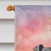 Schnauzer Two Hearts House Flag Large Porch Sleeve Pole Decorative Outside Yard Banner Artwork Wall Hanging, Polyester, House Size, Multicolor