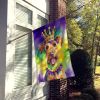 Airedale Terrier King of Mardi Gras House Flag Large Porch Sleeve Pole Decorative Outside Yard Banner Artwork Wall Hanging, Polyester, House Size