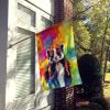 Hippie Animal Skunk House Flag Large Porch Sleeve Pole Decorative Outside Yard Banner Artwork Wall Hanging, Polyester, House Size, Multicolor