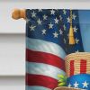 All American White Boxer House Flag Large Porch Sleeve Pole Decorative Outside Yard Banner Artwork Wall Hanging, Polyester, House Size, Multicolor