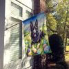 Black German Shepherd Easter Egg Hunt House Flag Large Porch Sleeve Pole Decorative Outside Yard Banner Artwork Wall Hanging, Polyester, House Size