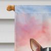 Rat Terrier Two Hearts House Flag Large Porch Sleeve Pole Decorative Outside Yard Banner Artwork Wall Hanging, Polyester, House Size, Multicolor