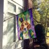 English Foxhound King of Mardi Gras House Flag Large Porch Sleeve Pole Decorative Outside Yard Banner Artwork Wall Hanging, Polyester, House Size