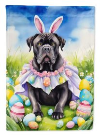 Cane Corso Easter Egg Hunt House Flag Large Porch Sleeve Pole Decorative Outside Yard Banner Artwork Wall Hanging, Polyester, House Size, Multicolor